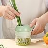 Kitchen Goods Electric Vegetable Cutter Set - 4 in 1 Portable, Rechargeable, Wireless Food Processor & Chopper Machine for Pepper, Garlic, Onion, Celery & Meat