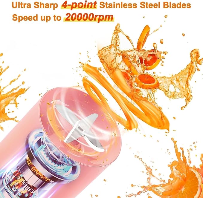 MIXEN Fresh Juice Portable Blender, 350ML Smoothie Blender Bottle