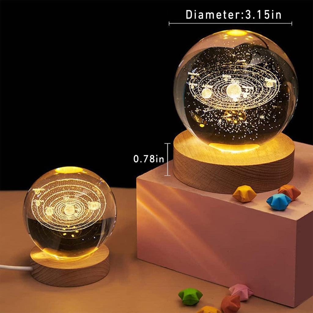 Universe Crystal Ball Lamp [ Night Light,2.4 Inch Glass Ball ]