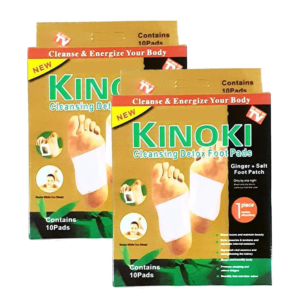 KINOKI Adhesive Body and Foot Patch to Detox||Organic Natural ingredients | Cleansing Detox Foot Pads Toxins Stress Relief||20 Relief toxin Foot Pads And 20 Adhesive Sheets|| pack of 2 box || (2)