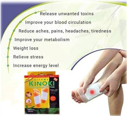 KINOKI Adhesive Body and Foot Patch to Detox||Organic Natural ingredients | Cleansing Detox Foot Pads Toxins Stress Relief||20 Relief toxin Foot Pads And 20 Adhesive Sheets|| pack of 2 box || (2)