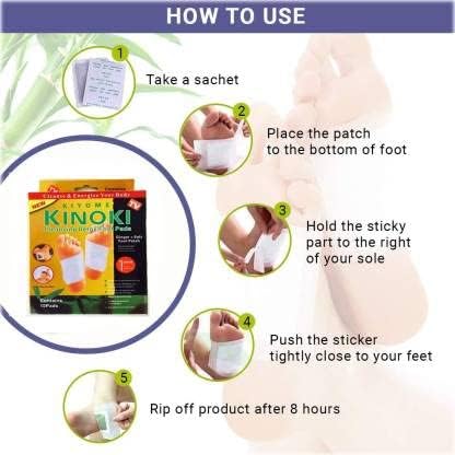KINOKI Adhesive Body and Foot Patch to Detox||Organic Natural ingredients | Cleansing Detox Foot Pads Toxins Stress Relief||20 Relief toxin Foot Pads And 20 Adhesive Sheets|| pack of 2 box || (2)