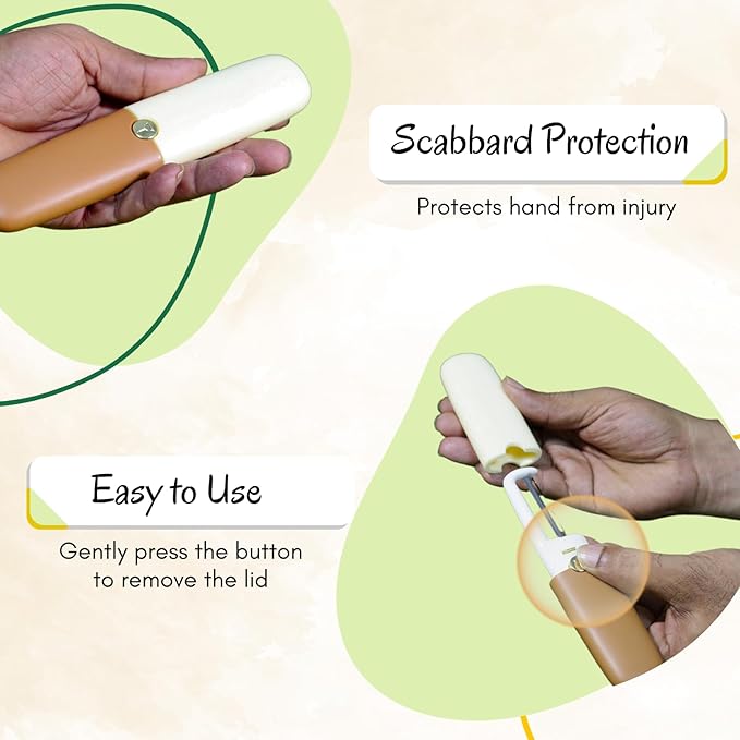 Kitchen Knife & Peeler 2-in-1 | Portable Stainless Steel Fruit Knife with Protective Case (Pack of -1)