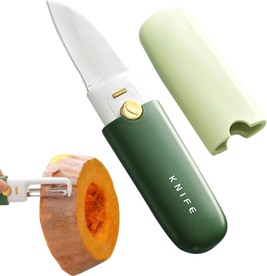 Kitchen Knife & Peeler 2-in-1 | Portable Stainless Steel Fruit Knife with Protective Case (Pack of -1)