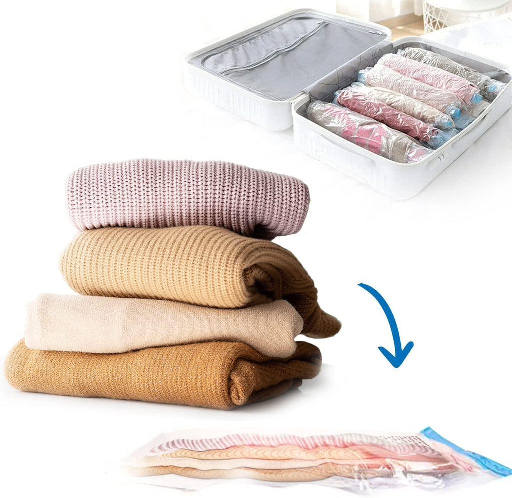 Vacuum Storage Bags for Clothes with Hand Pump – 5-Pack